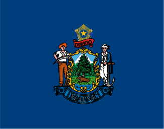 Maine flag denoting local kitchen designers