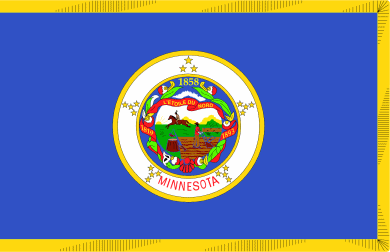 Minnesota flag denoting local kitchen designers