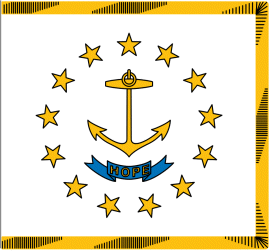 Rhode Island flag denoting local kitchen designers