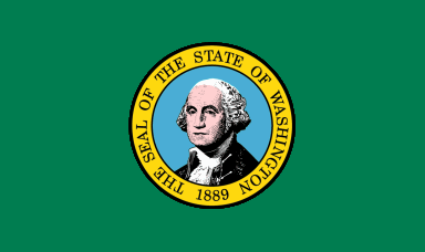 Washington flag denoting local kitchen designers
